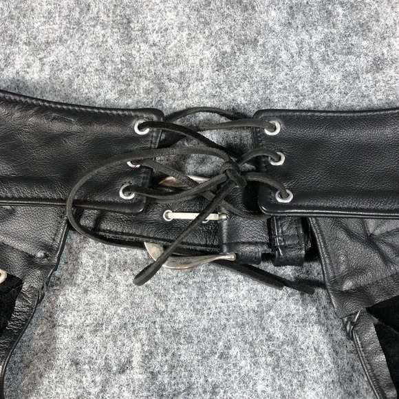 Harley-Davidson Chaps Womens XS Black Leather Motorcycle Riding Zip 98480-98VW - Picture 15 of 16